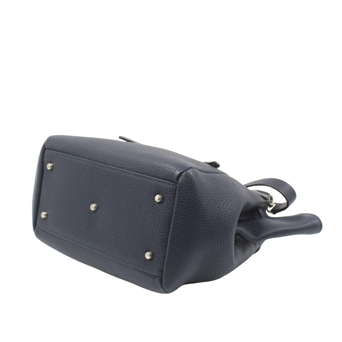 Mauro Governa – Bolso de piel azul marino con asas y bandolera | Made in Italy