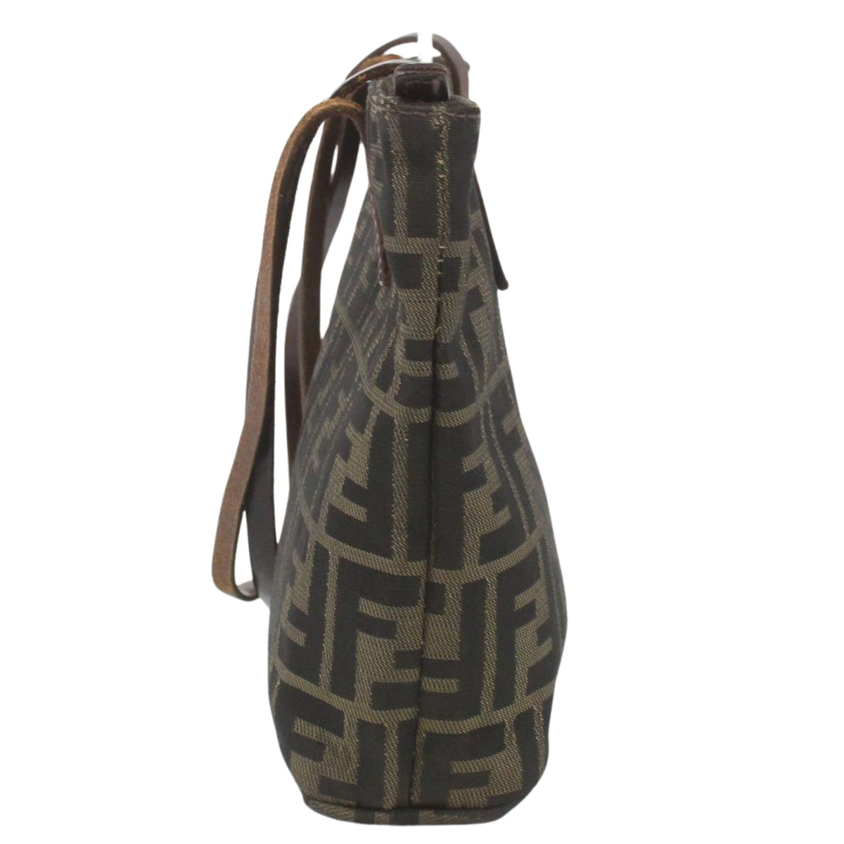 Fendi Zucca Vintage – Bolso Tote de Lona Monogram FF Marrón con Asas de Piel