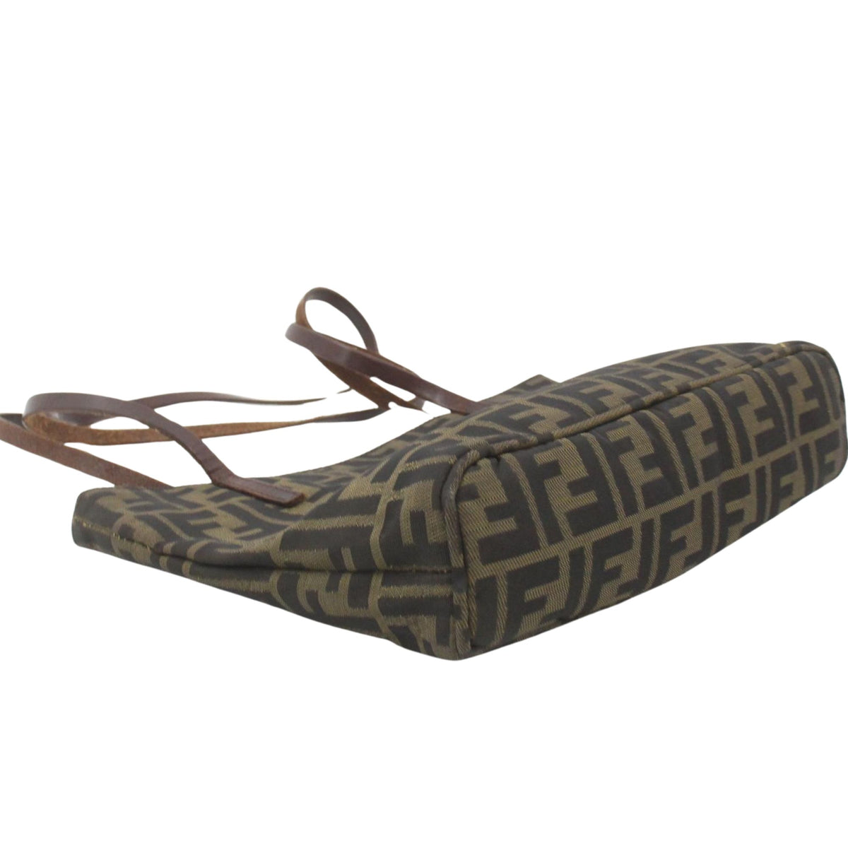 Fendi Zucca Vintage – Bolso Tote de Lona Monogram FF Marrón con Asas de Piel