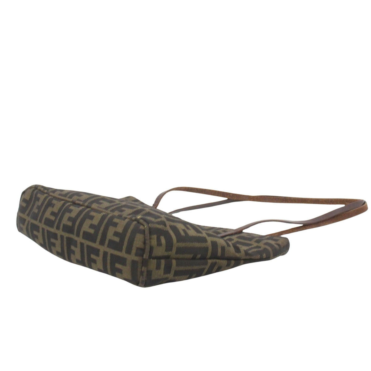 Fendi Zucca Vintage – Bolso Tote de Lona Monogram FF Marrón con Asas de Piel
