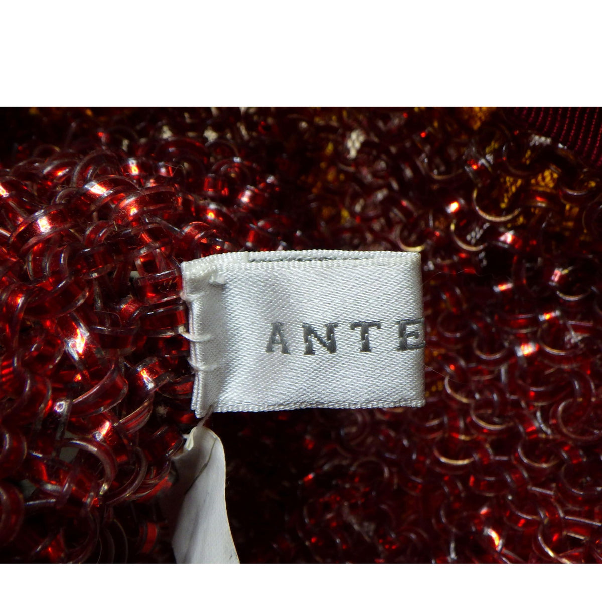 ANTEPRIMA – Bolso de fiesta rojo con forma de labios, cristales y asa de cadena