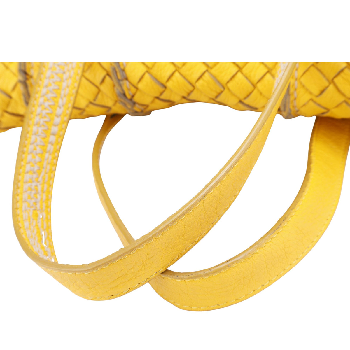 Bottega Veneta Vivo Cervo Intrecciato – Bolso de piel trenzada amarilla con bandolera