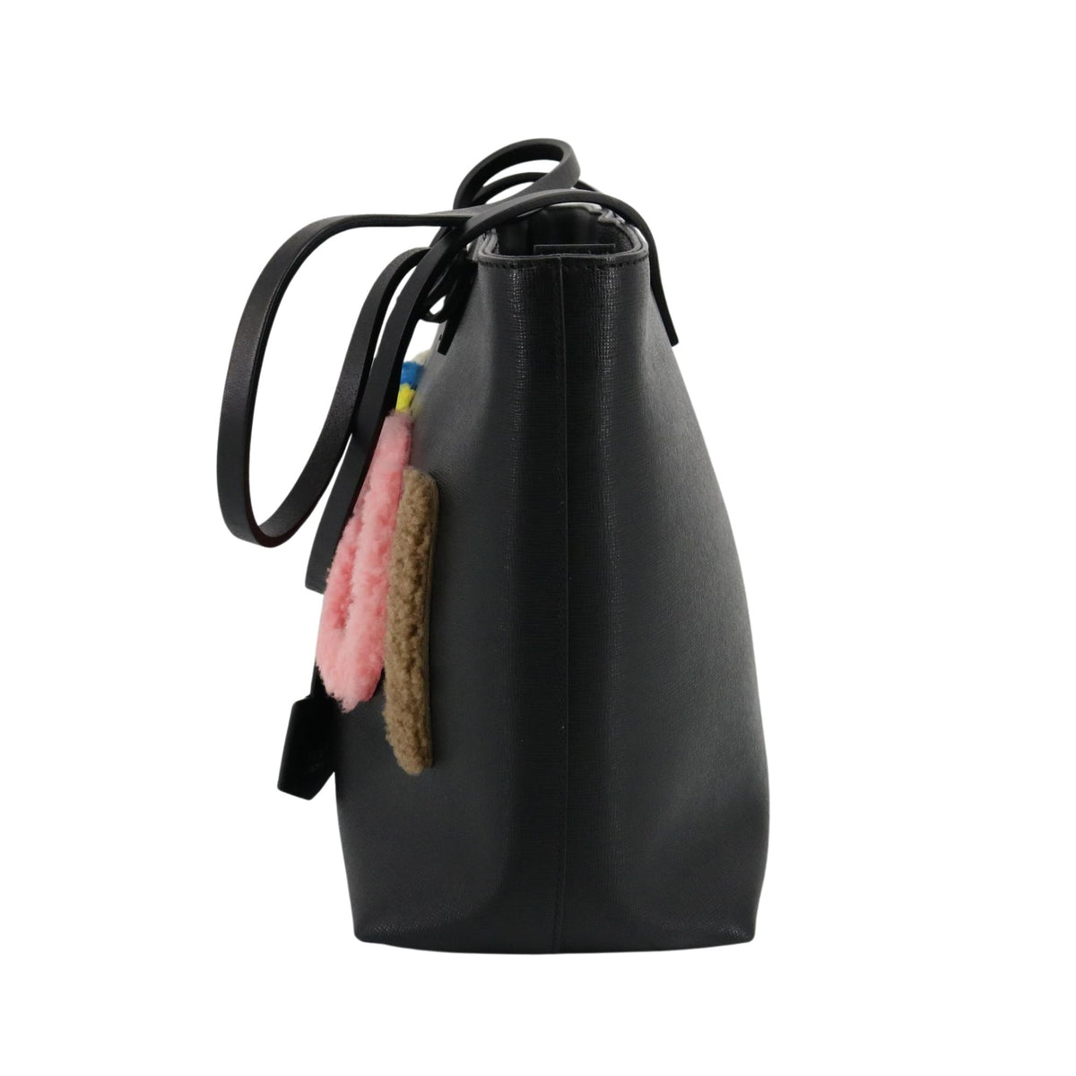 Fendi Tote negro con logo FENDI multicolor en relieve