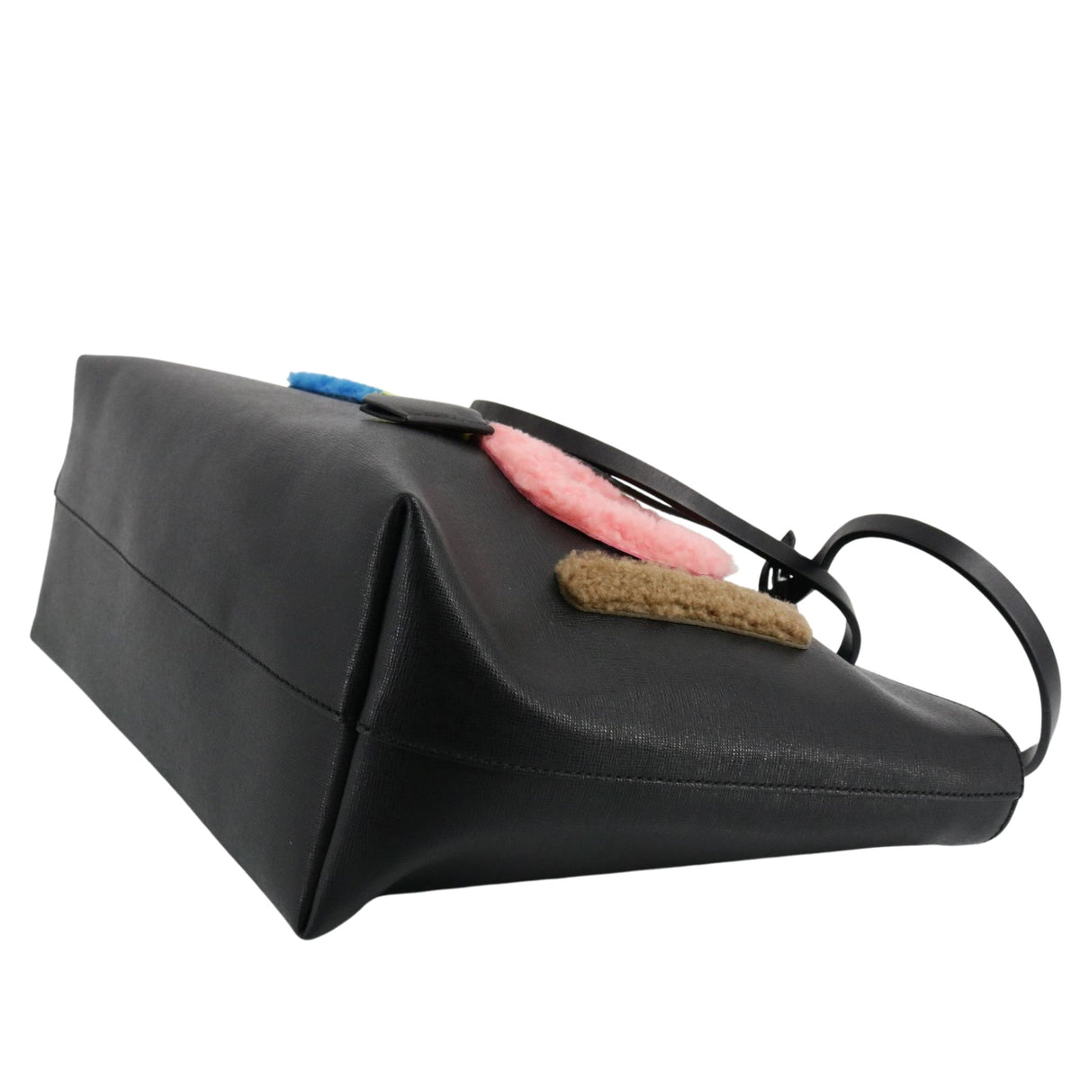 Fendi Tote negro con logo FENDI multicolor en relieve