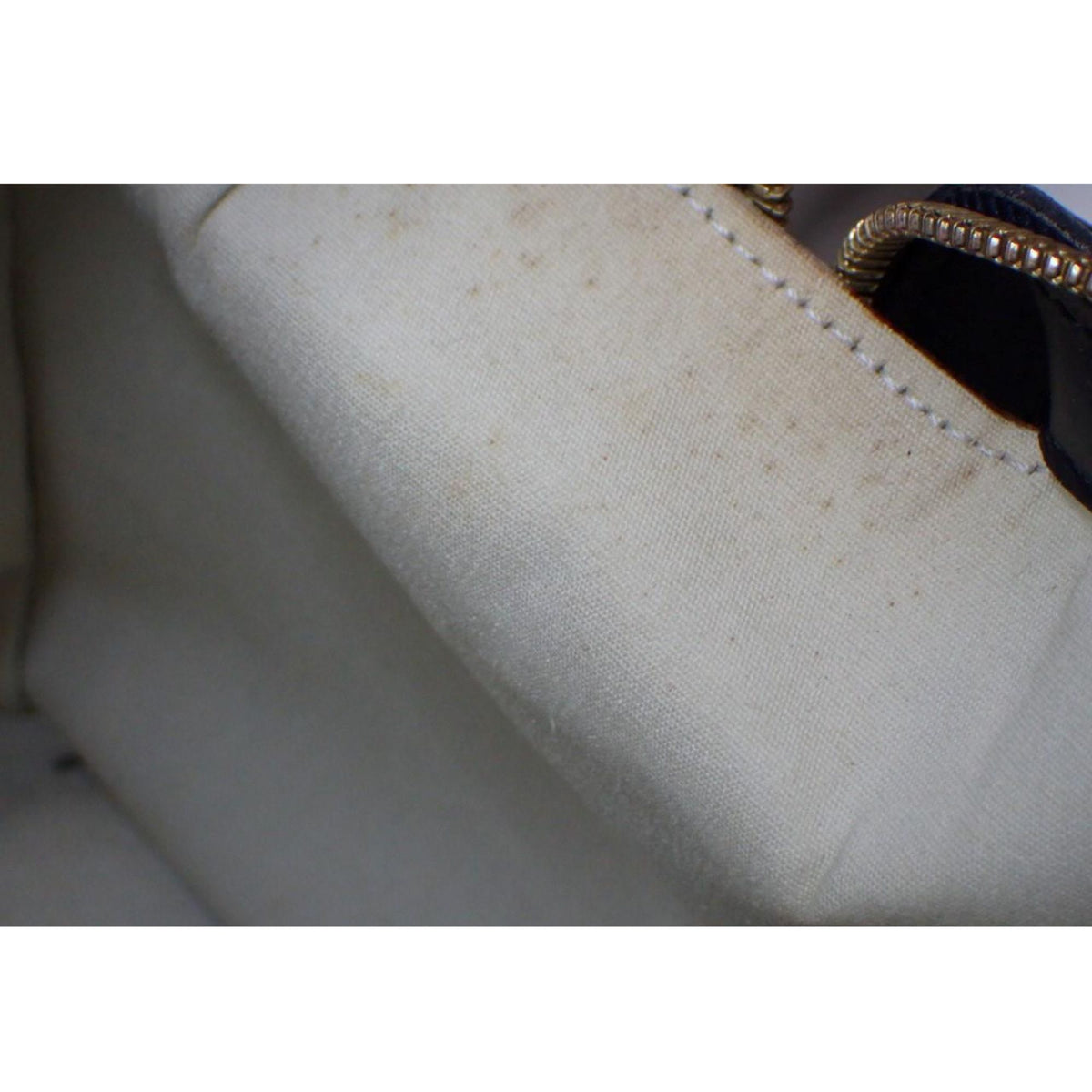 Louis Vuitton Monogram Mini Lin – Bolso Bowling de lona azul marino y beige