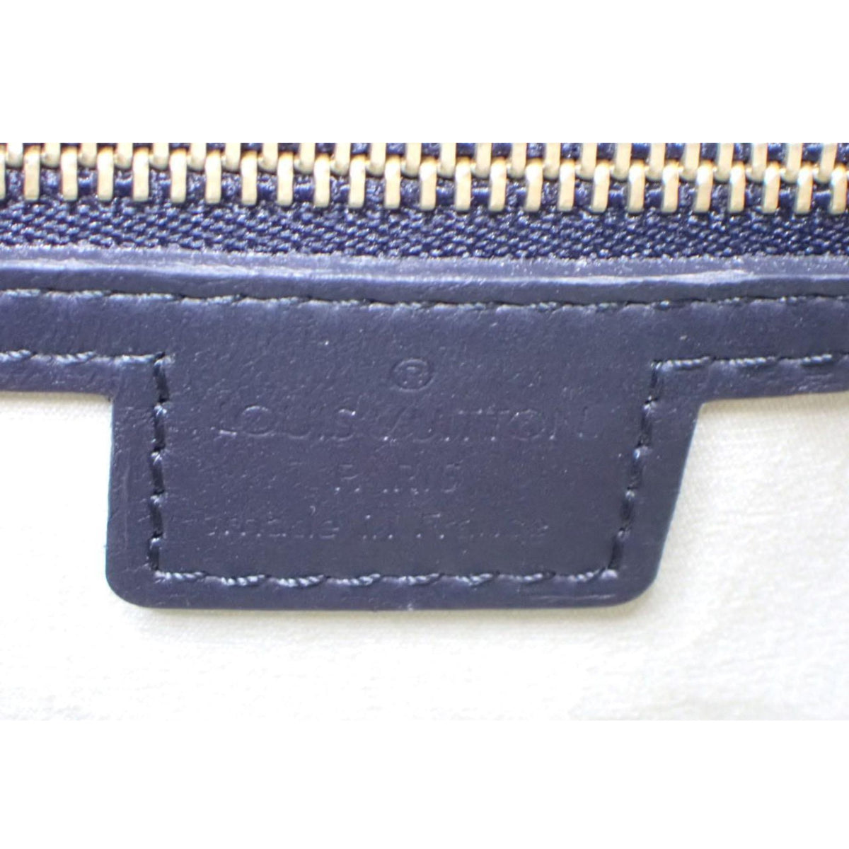 Louis Vuitton Monogram Mini Lin – Bolso Bowling de lona azul marino y beige