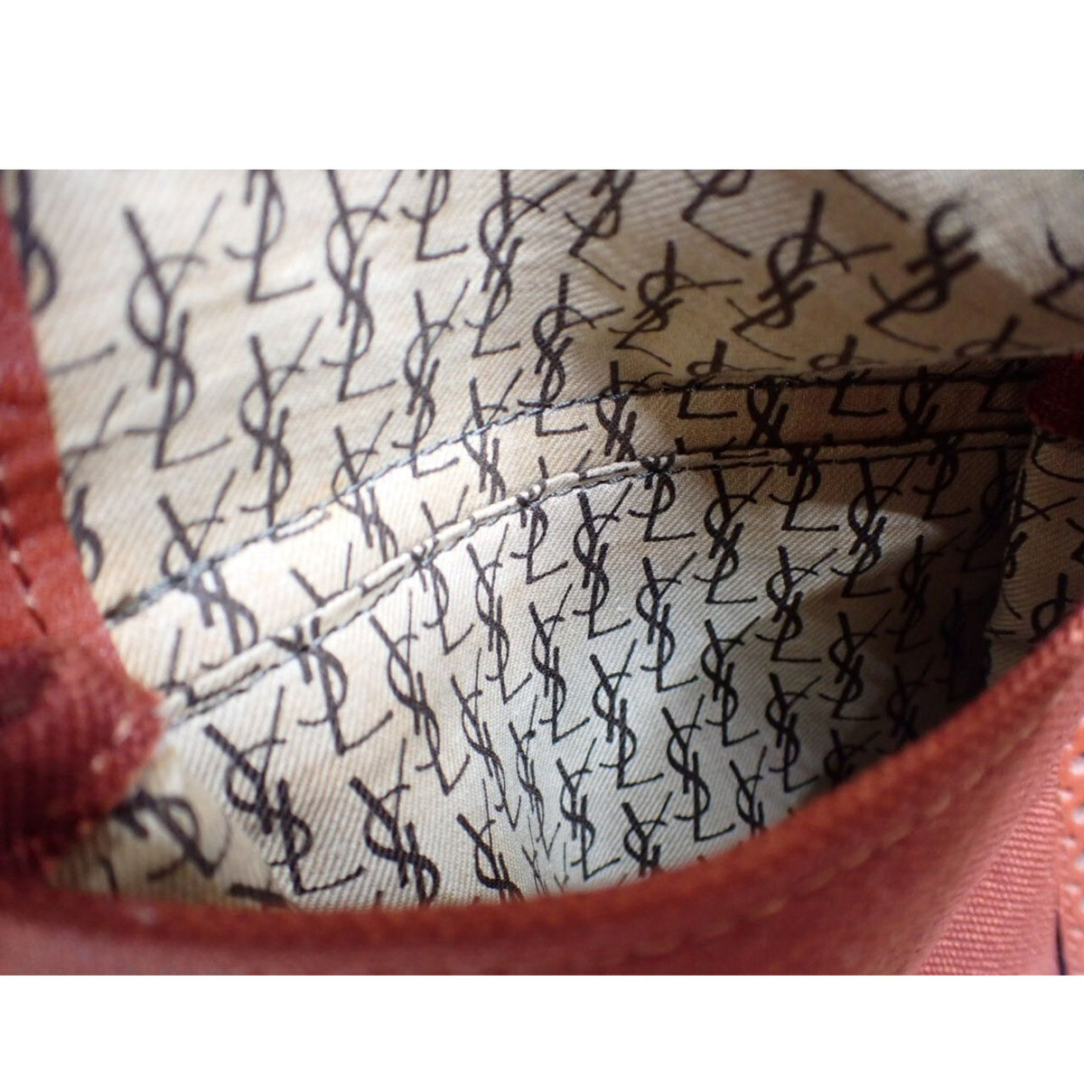 Yves Saint Laurent Bagages – Bolso de viaje vintage marrón coñac con piel perforada y cinco bolsillos