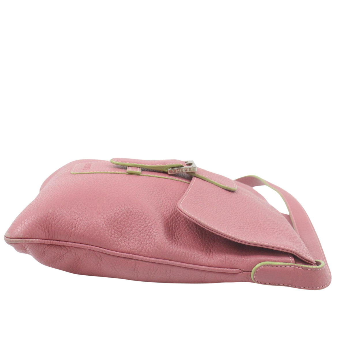 Loewe – Bolso bandolera de piel rosa con solapa y cierre metálico