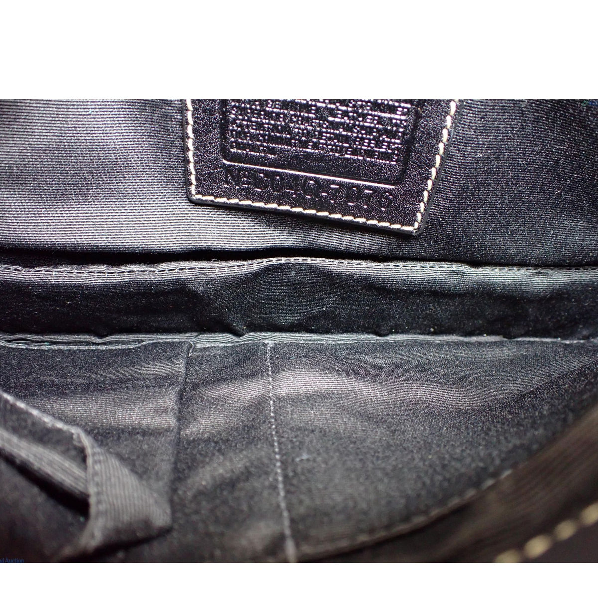 Coach Signature – Bolso de hombro con monograma en jacquard gris y negro y piel