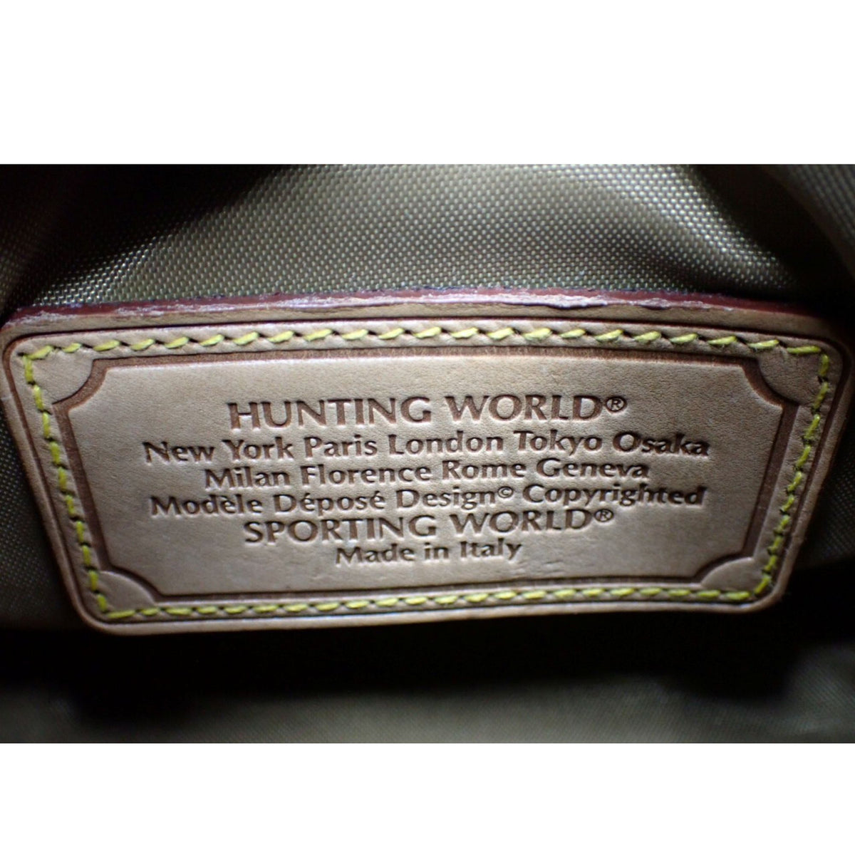 Hunting World Sporting World – Mini bolso bowling marrón con piel natural y bandolera