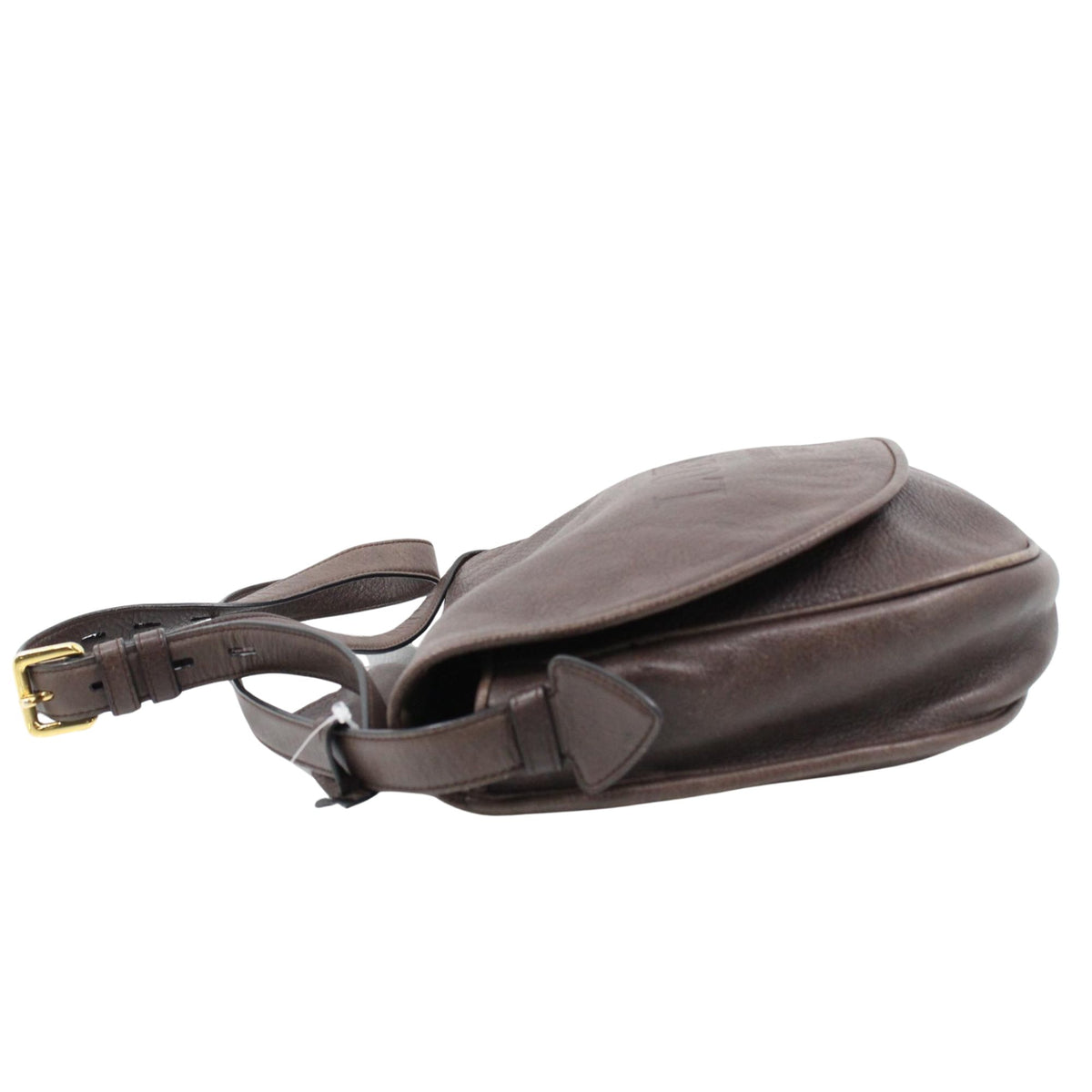 Loewe Madrid 1846 – Bolso bandolera de piel marrón chocolate con solapa y logotipo grabado