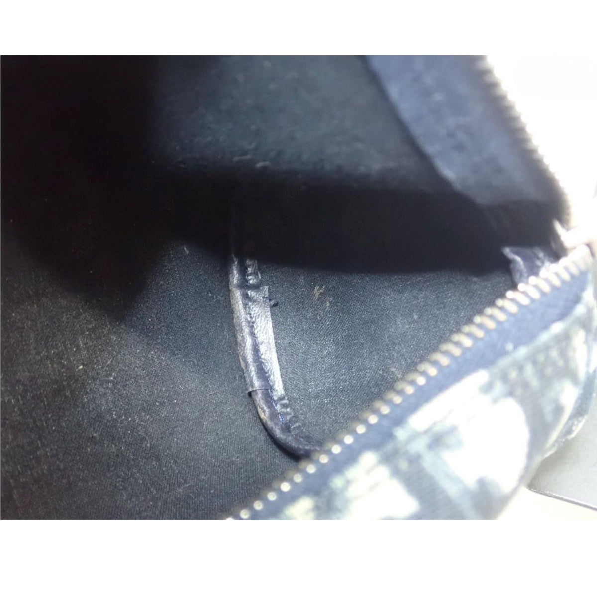 Christian Dior Trotter nº 2 Vintage – Neceser de mano azul marino y blanco