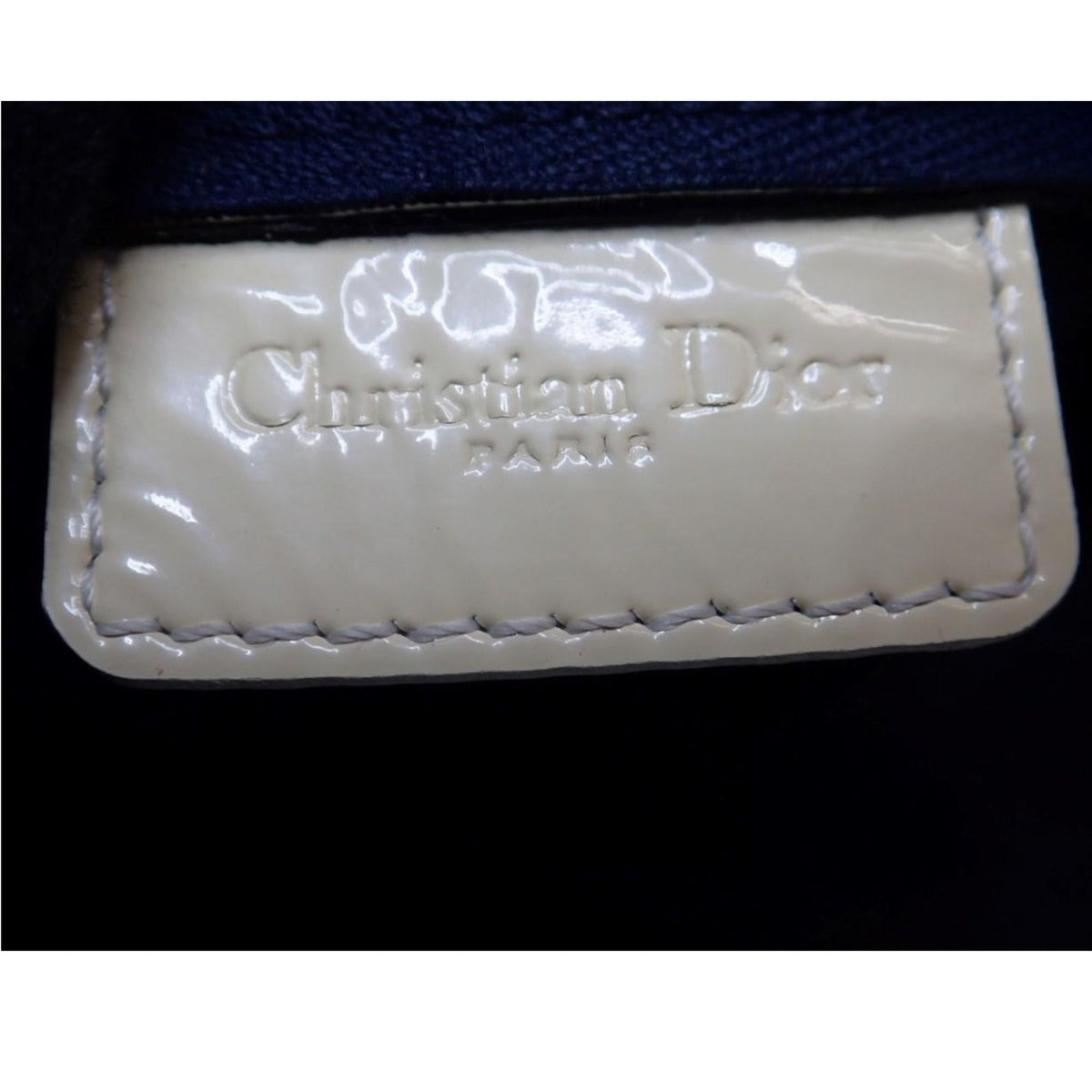 Christian Dior Trotter nº 2 Vintage – Neceser de mano azul marino y blanco