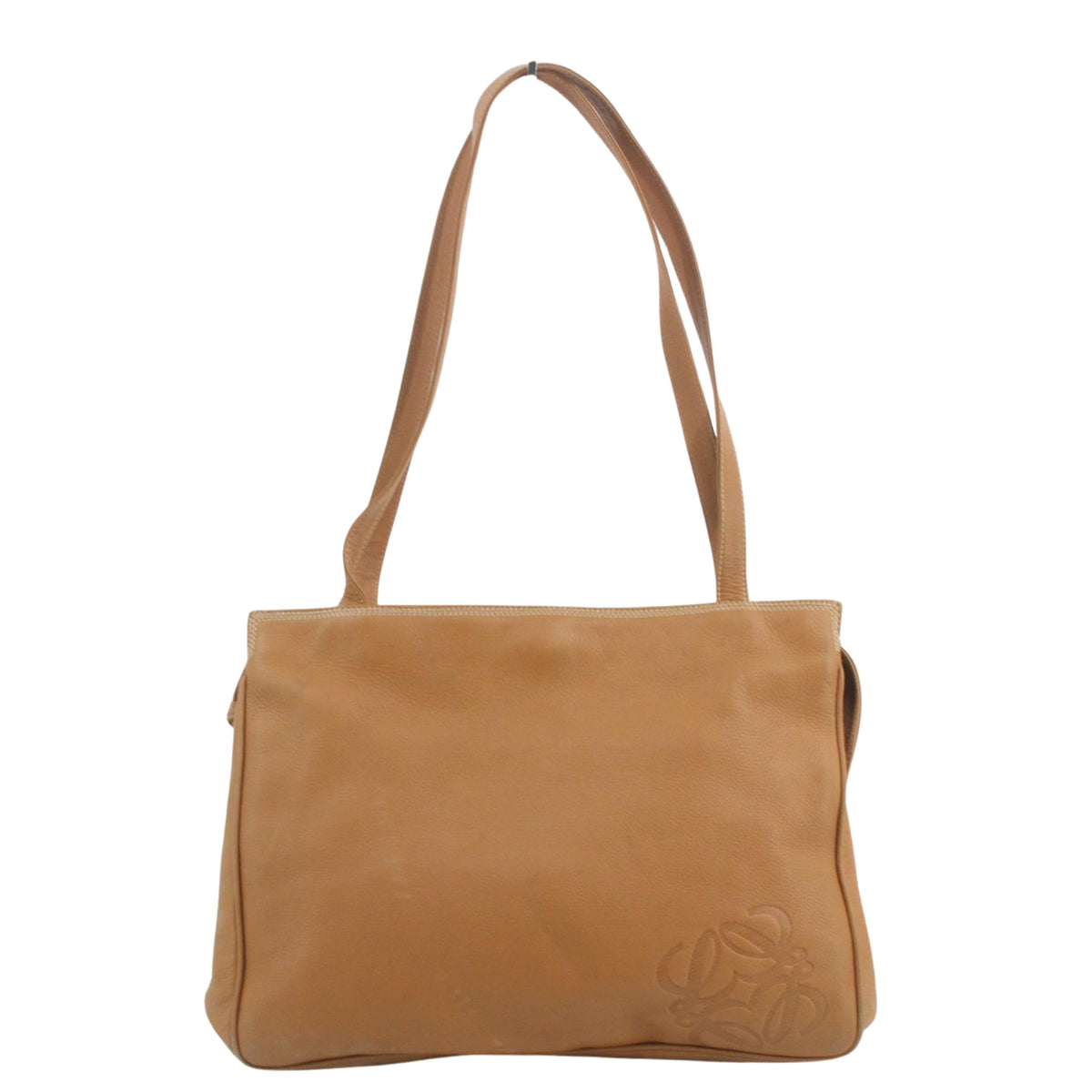 Loewe Vintage – Bolso de hombro de piel camel con anagrama grabado