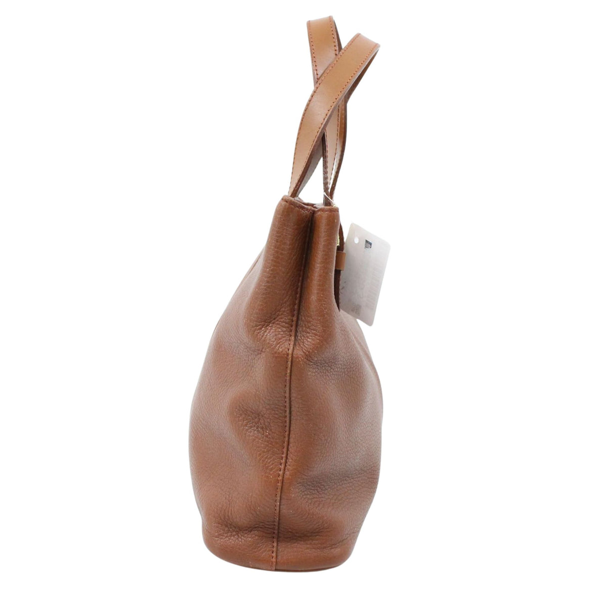 Burberry Vintage – Bolso Tote de Piel Marrón Coñac con Forro de Cuadros