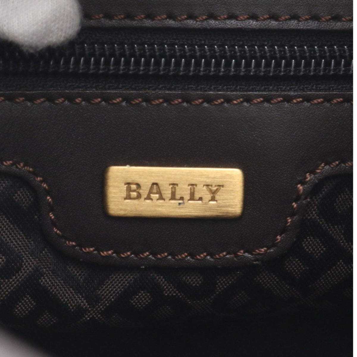 Bally Vintage – Bolso de hombro con monograma en tonos marrón oscuro