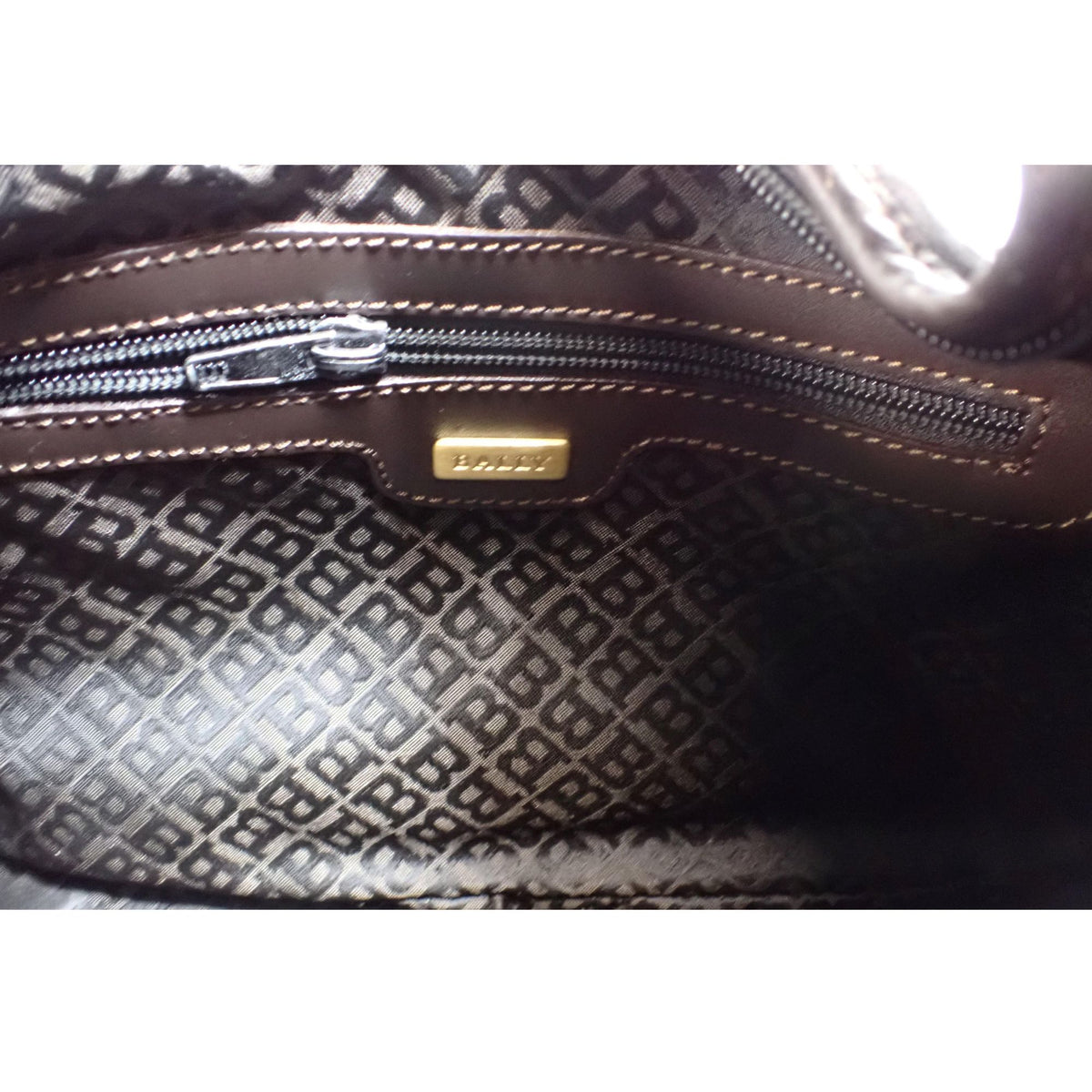 Bally Vintage – Bolso de hombro con monograma en tonos marrón oscuro