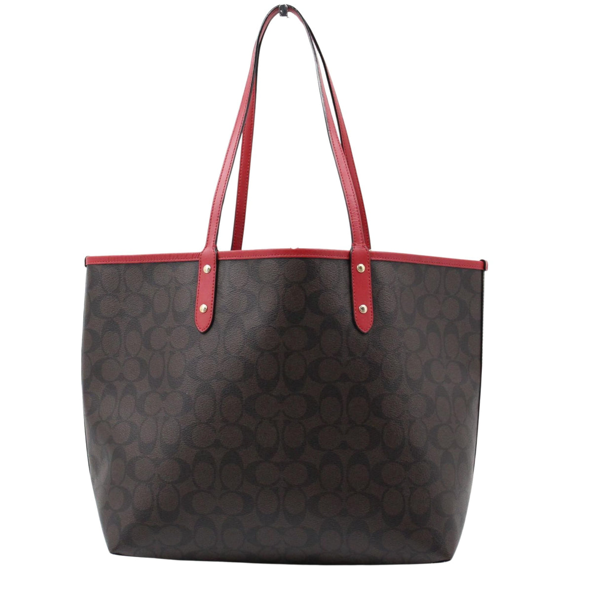 Coach City Tote Signature Reversible – Bolso shopper marrón y rojo