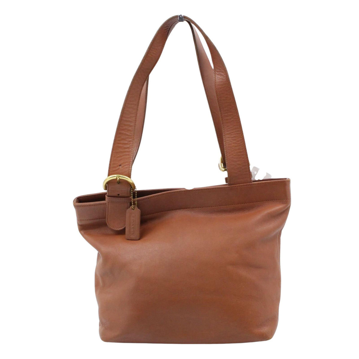 Coach Vintage 1996 – Bolso de hombro de piel marrón coñac con herrajes dorados
