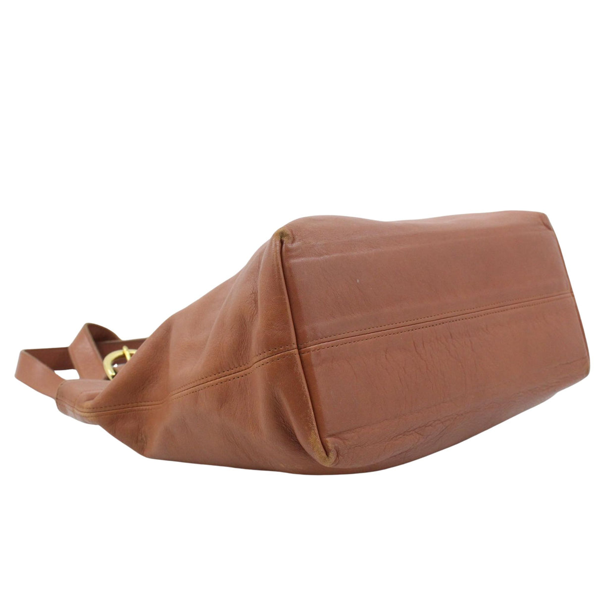 Coach Vintage 1996 – Bolso de hombro de piel marrón coñac con herrajes dorados