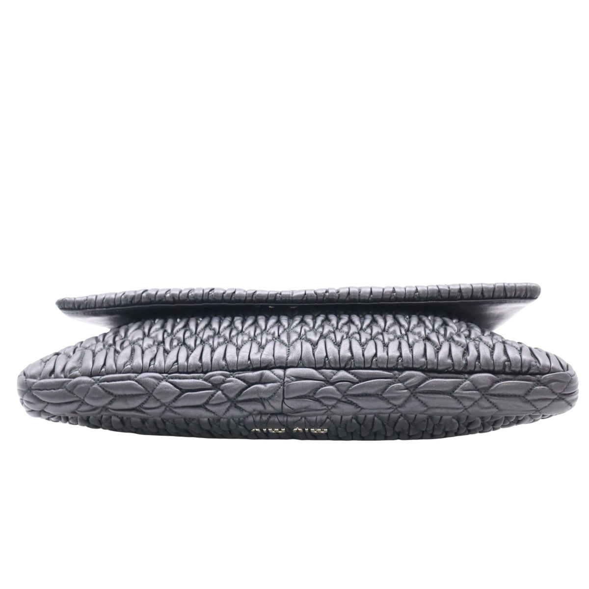 Miu Miu Nappa Matelassé Crystal – Bolso de piel negra con cadena joya y cristales