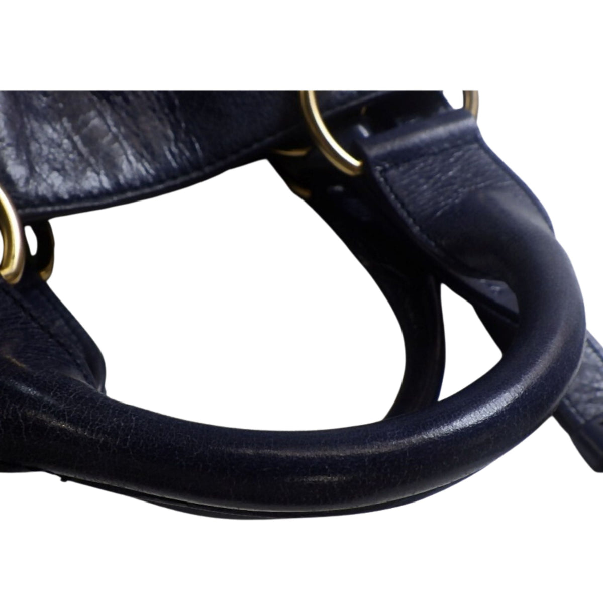 See by Chloé Paige – Bolso de piel azul marino con herrajes dorados y bandolera