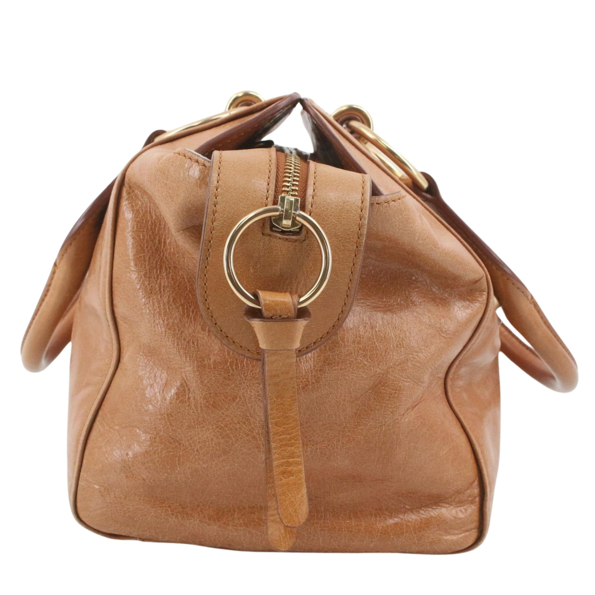 See by Chloé – Bolso de piel camel con herrajes dorados y bandolera