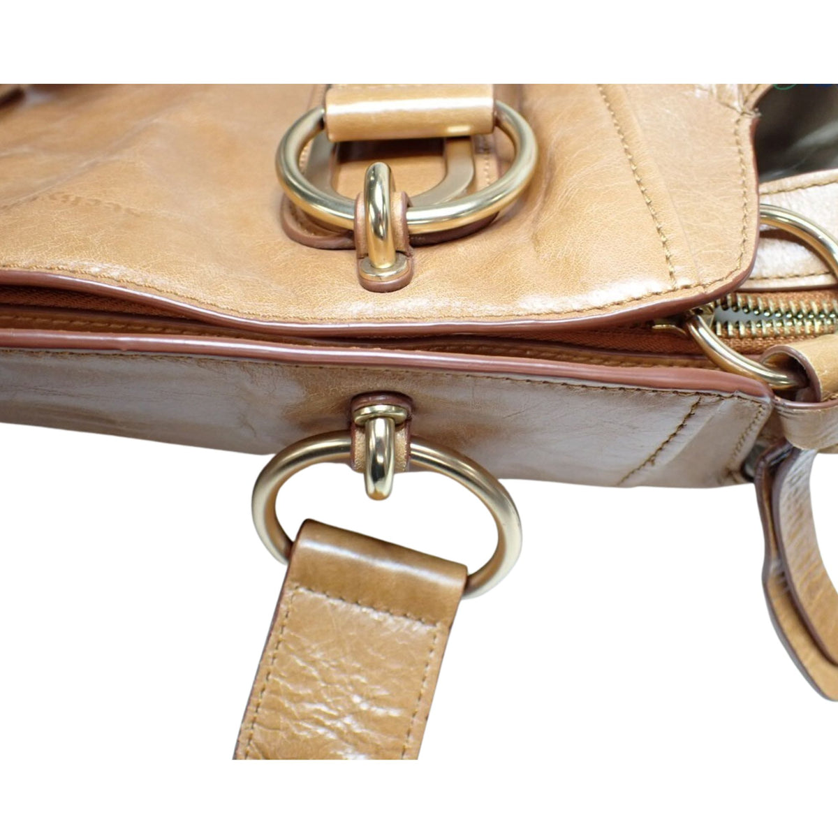 See by Chloé – Bolso de piel camel con herrajes dorados y bandolera