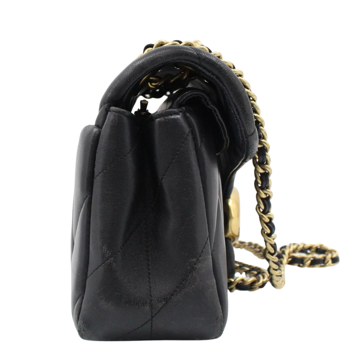 Coach Tabby acolchado negro de piel con cadena dorada