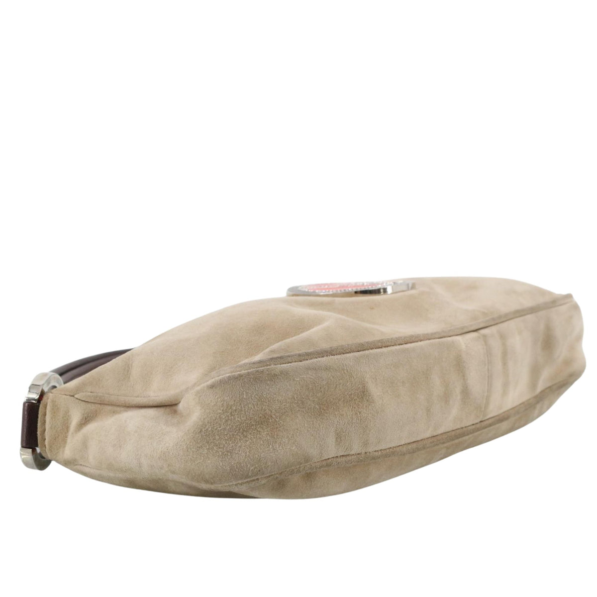 Valentino Garavani Vintage – Bolso de ante beige con medallón de esmalte y circonitas