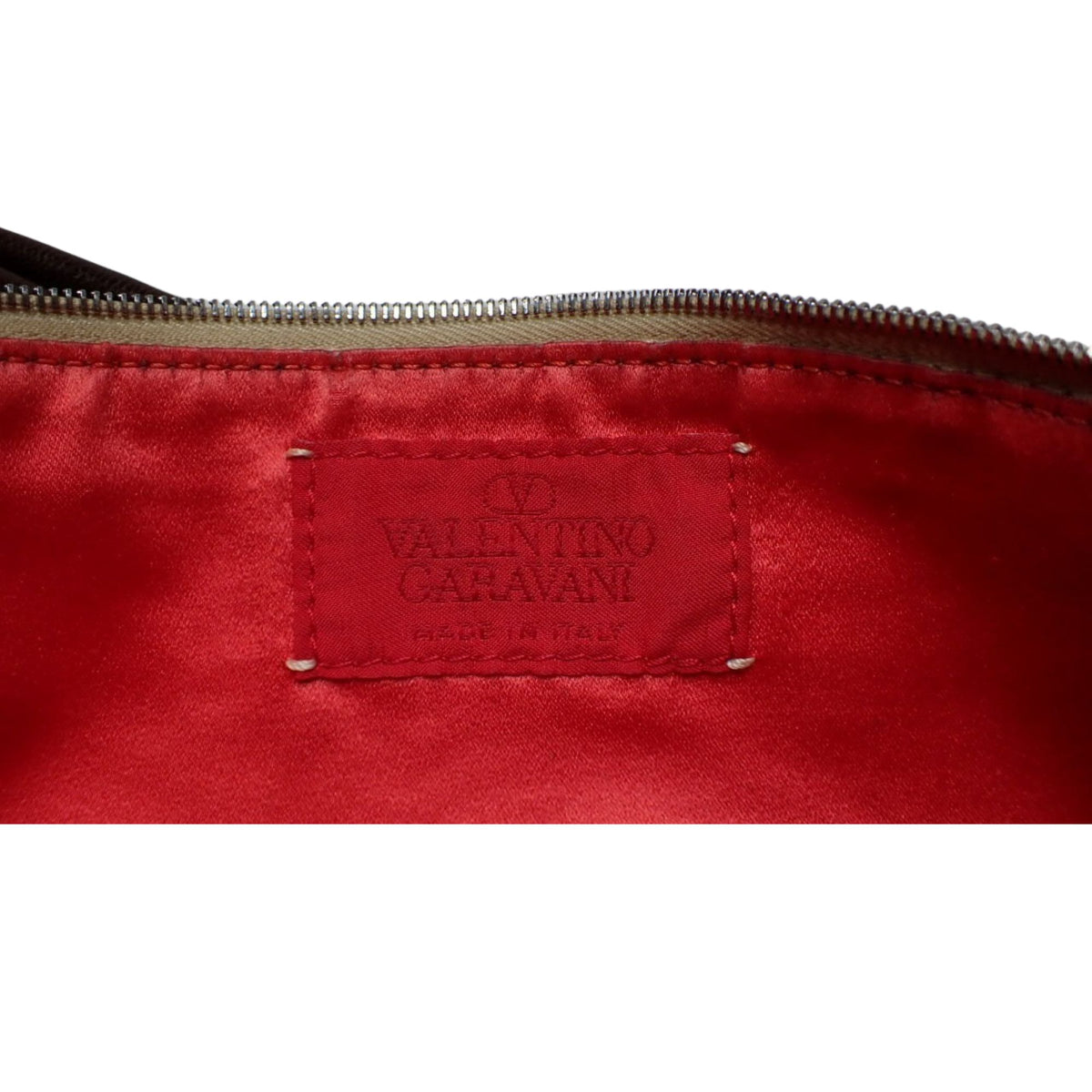 Valentino Garavani Vintage – Bolso de ante beige con medallón de esmalte y circonitas