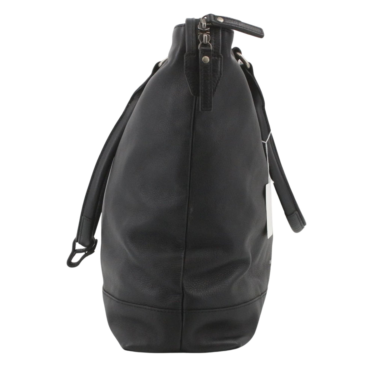 Burberry Black Label – Bolso shopper de piel negra con interior azul