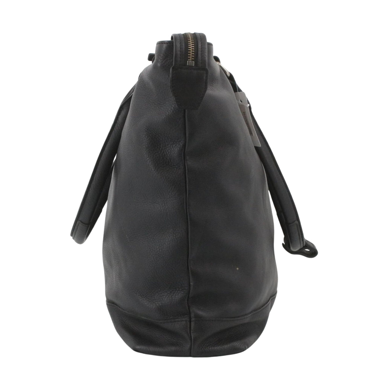 Burberry Black Label – Bolso shopper de piel negra con interior azul