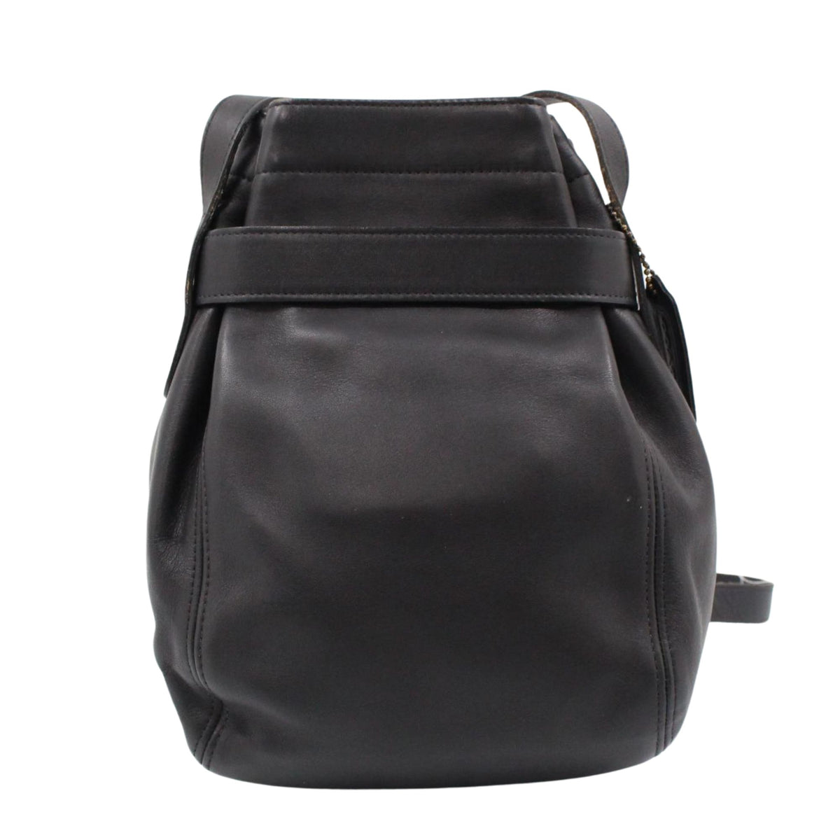 Coach vintage bolso saco de piel negra con hebilla dorada