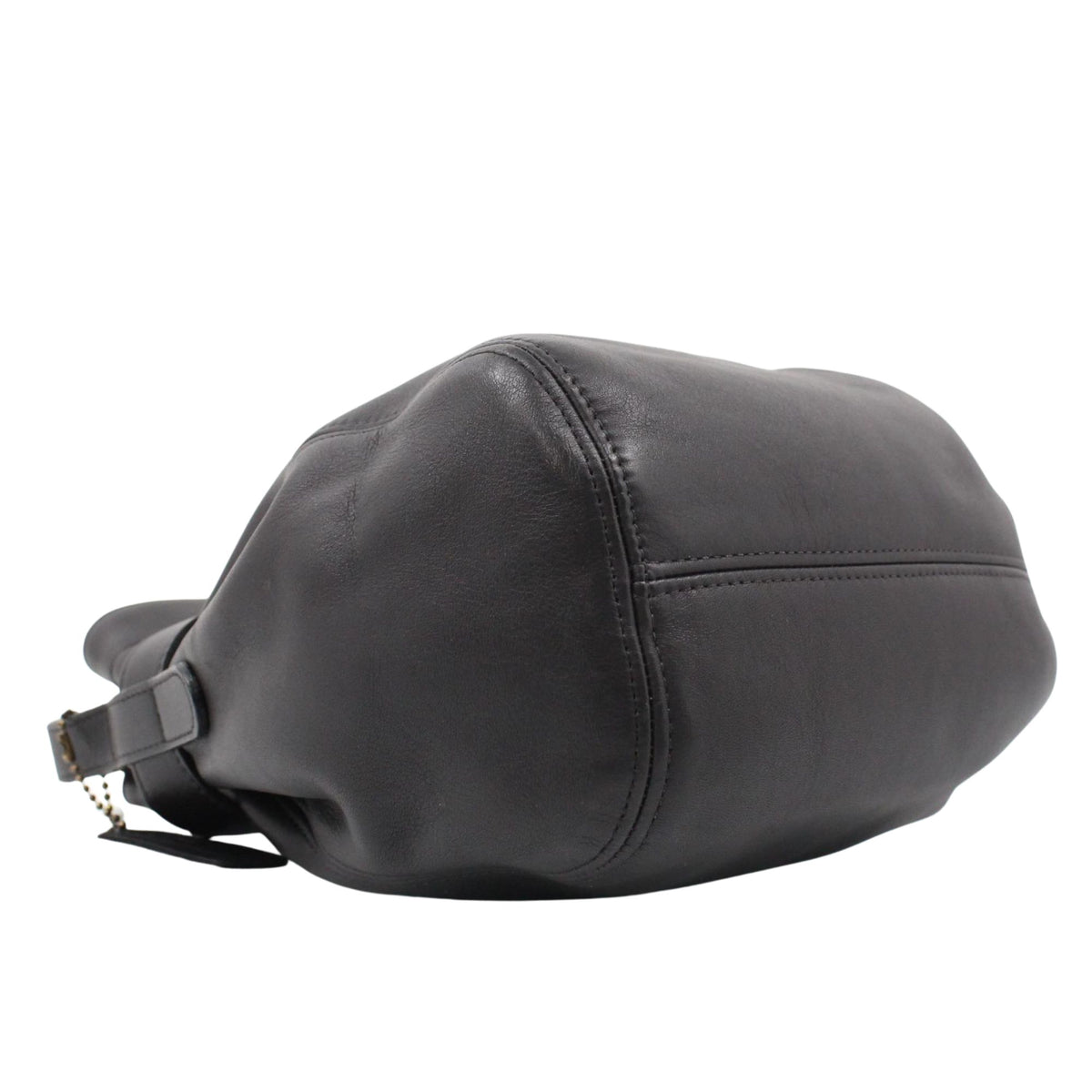Coach vintage bolso saco de piel negra con hebilla dorada