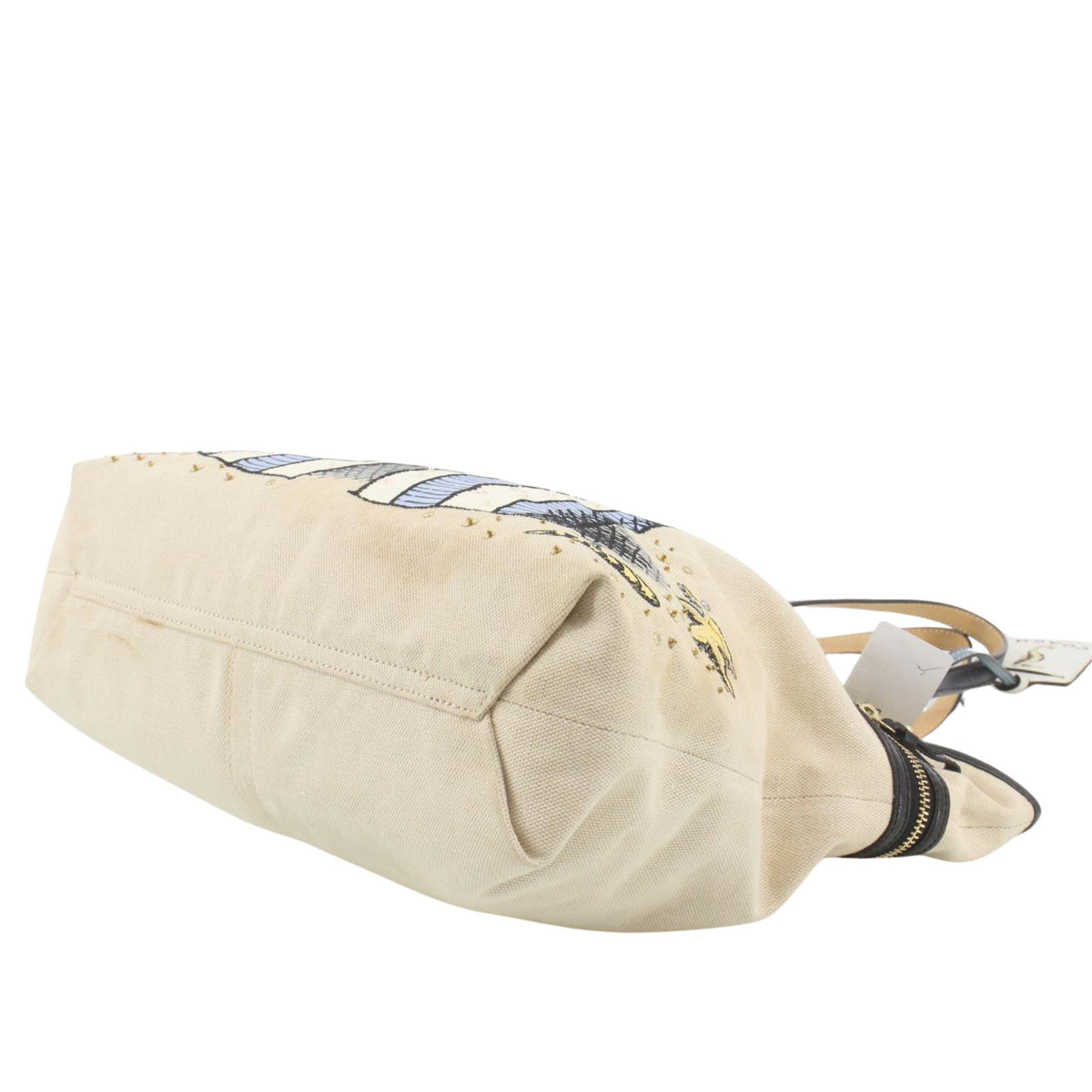 Coach 14998 – Bolso tote de lona crema con ilustración marinera y detalles de piel