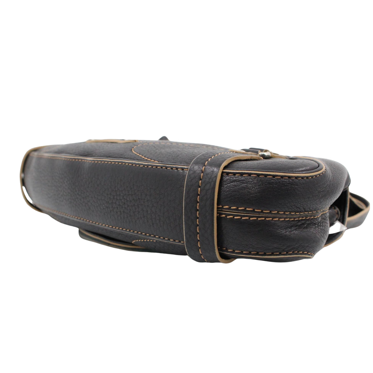 Cole Haan Vintage – Bolso de hombro East-West de piel negra con pespuntes en contraste