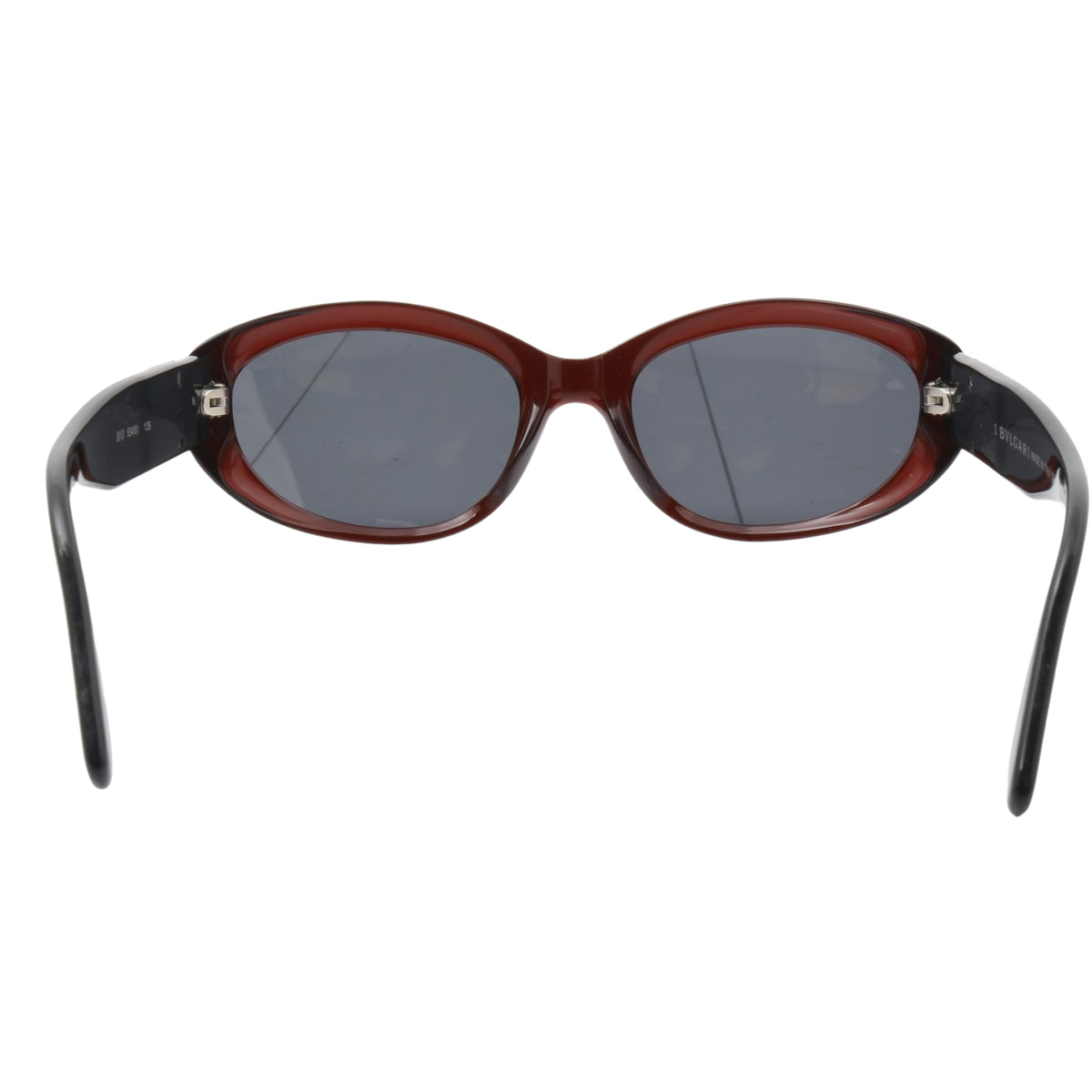 Gafas de sol BVLGARI 810 vintage – Montura burdeos y negra con detalles plateados