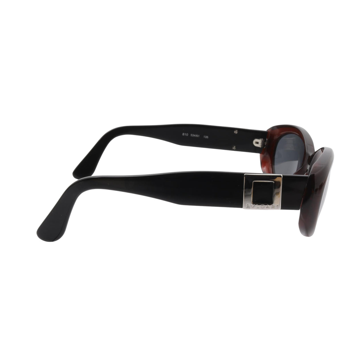 Gafas de sol BVLGARI 810 vintage – Montura burdeos y negra con detalles plateados