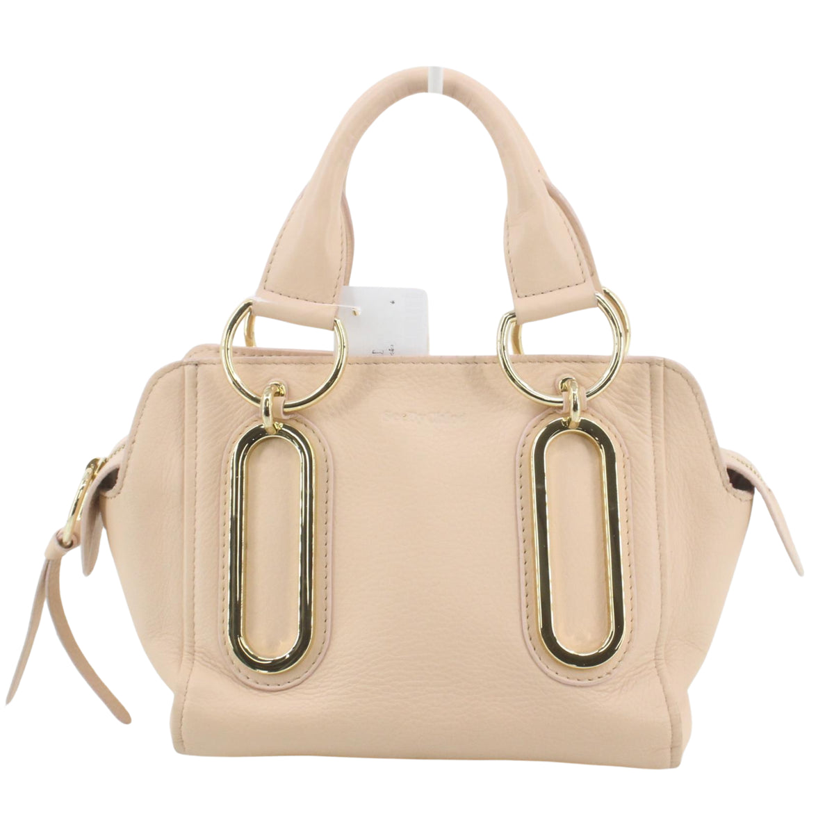 See by Chloé Paige – Bolso de piel beige rosado con herrajes dorados y bandolera