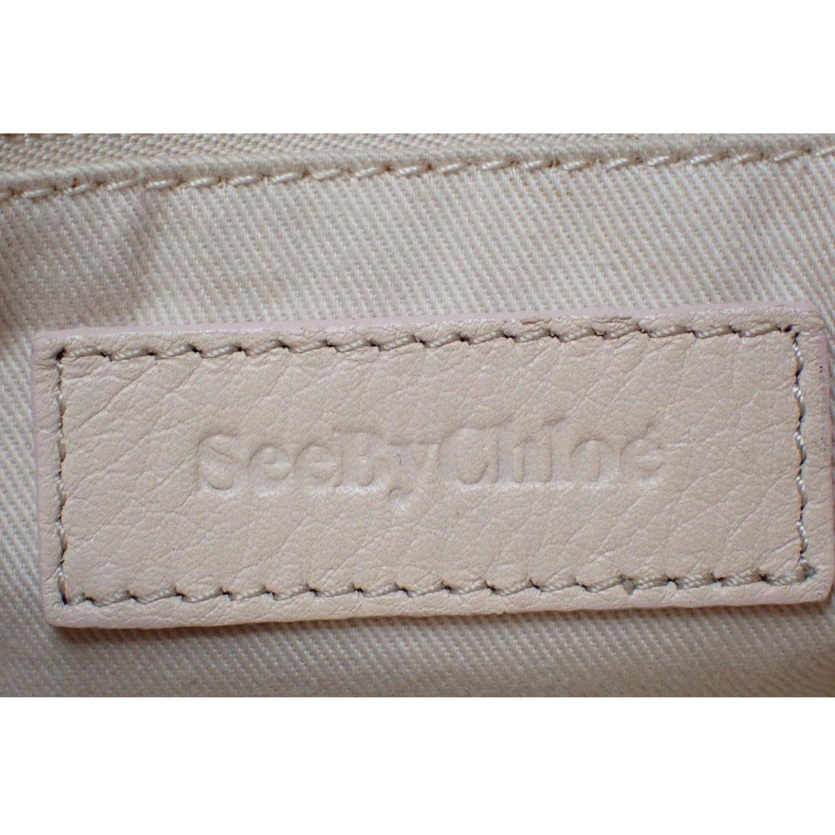 See by Chloé Paige – Bolso de piel beige rosado con herrajes dorados y bandolera