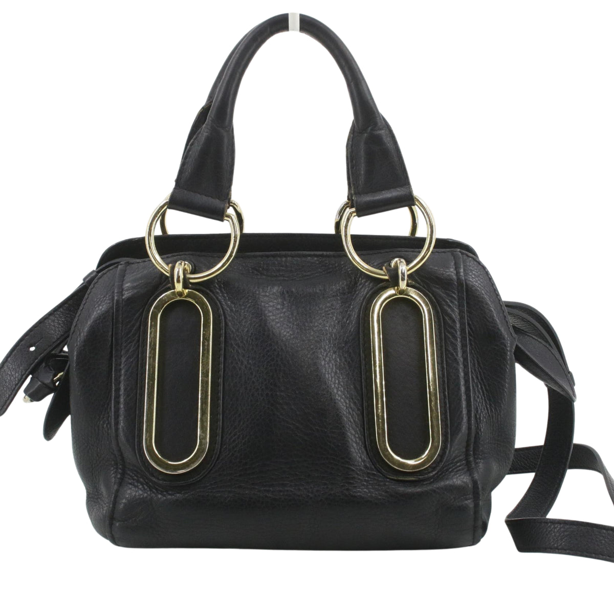 See by Chloé – Bolso de Piel Negra con Herrajes Dorados y Bandolera