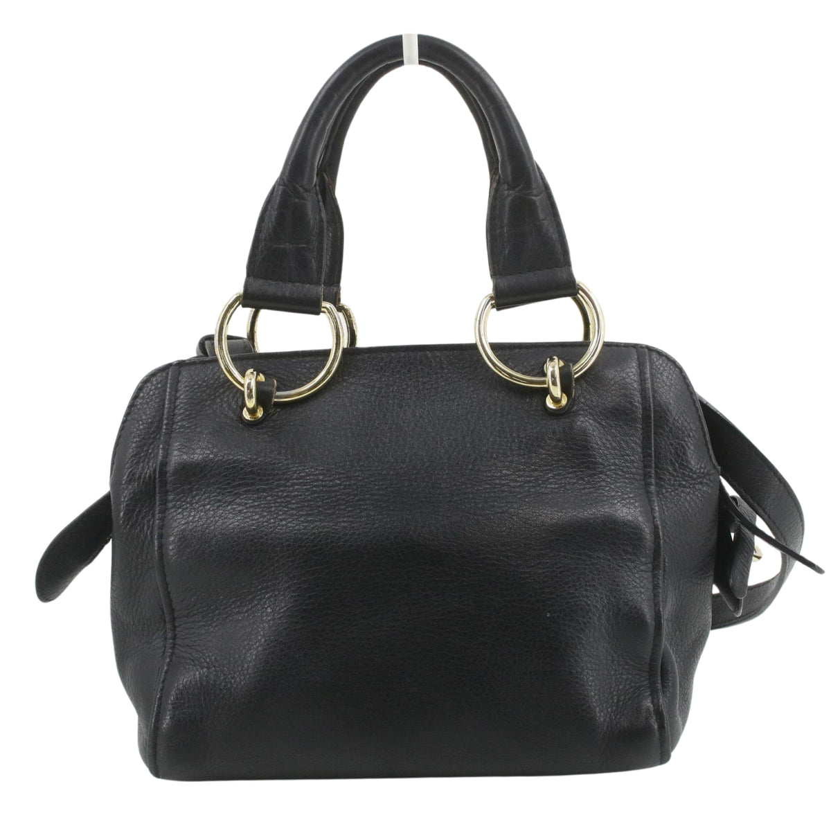 See by Chloé – Bolso de Piel Negra con Herrajes Dorados y Bandolera