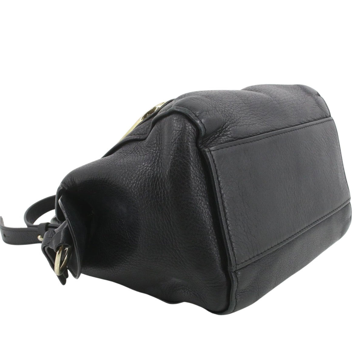 See by Chloé – Bolso de Piel Negra con Herrajes Dorados y Bandolera
