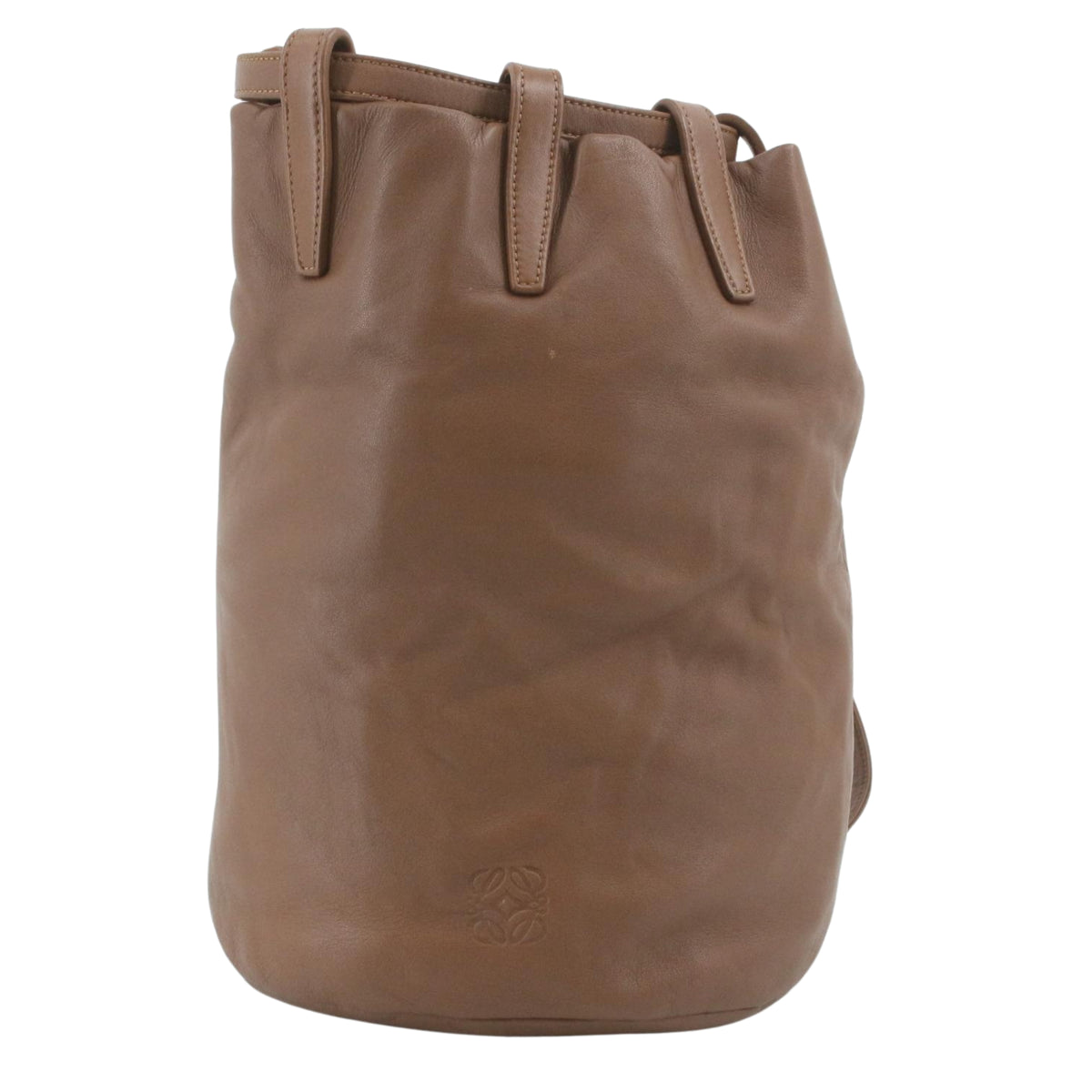 Loewe Vintage – Mochila de piel marrón camel con anagrama grabado