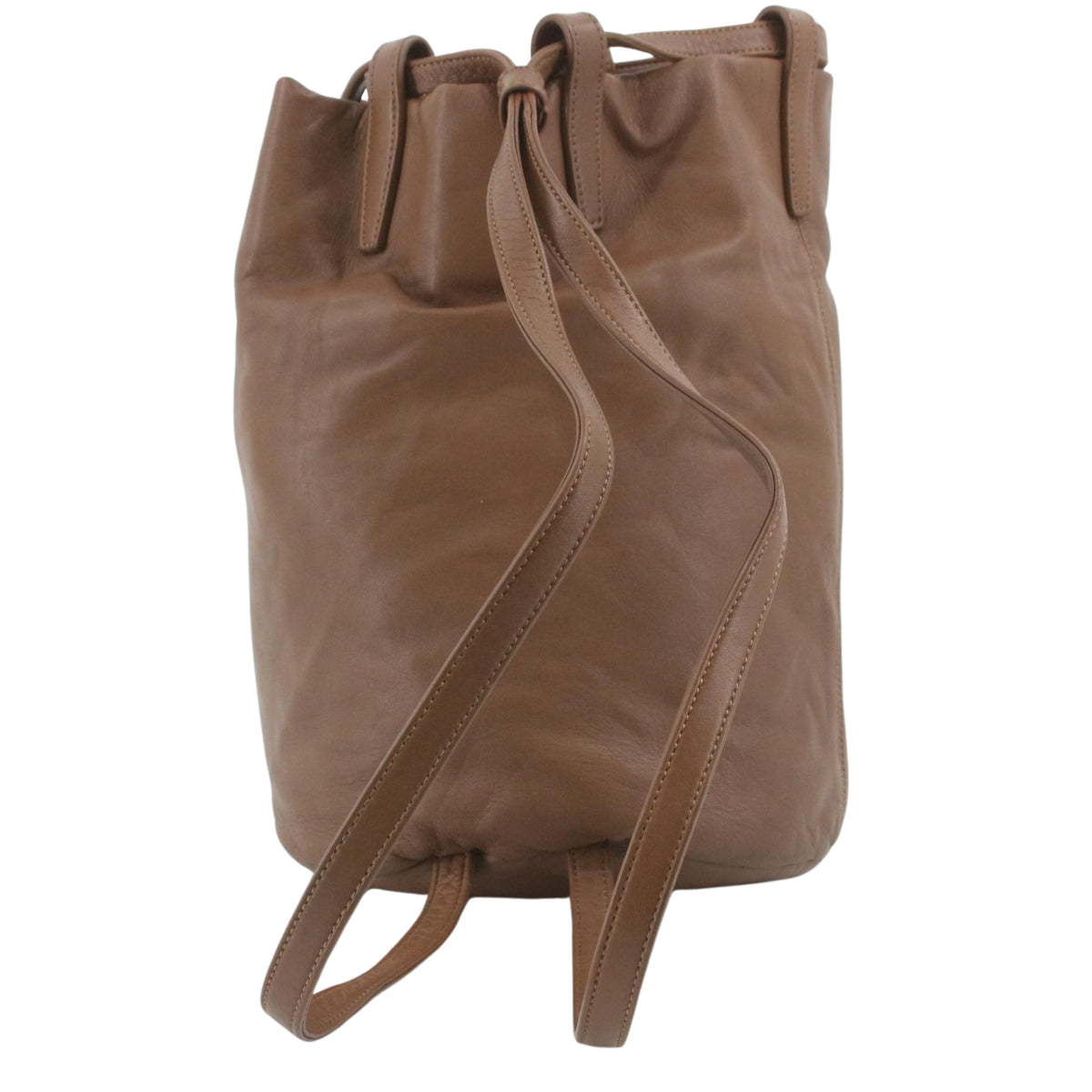 Loewe Vintage – Mochila de piel marrón camel con anagrama grabado