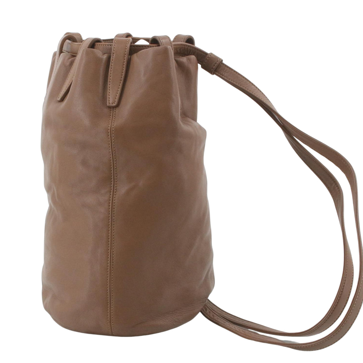Loewe Vintage – Mochila de piel marrón camel con anagrama grabado