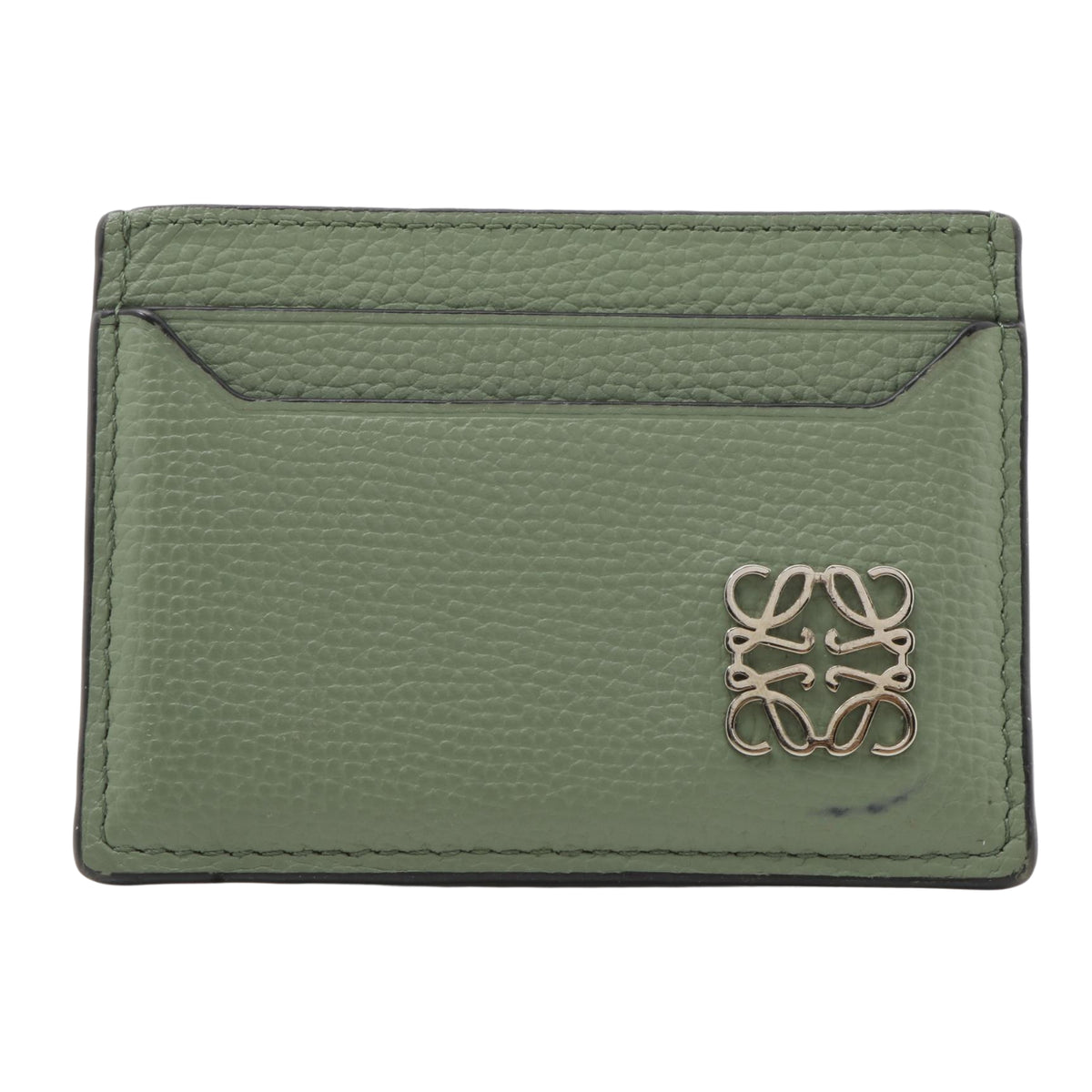 Loewe Anagram Tarjetero de Piel Verde Salvia con Logo Metálico