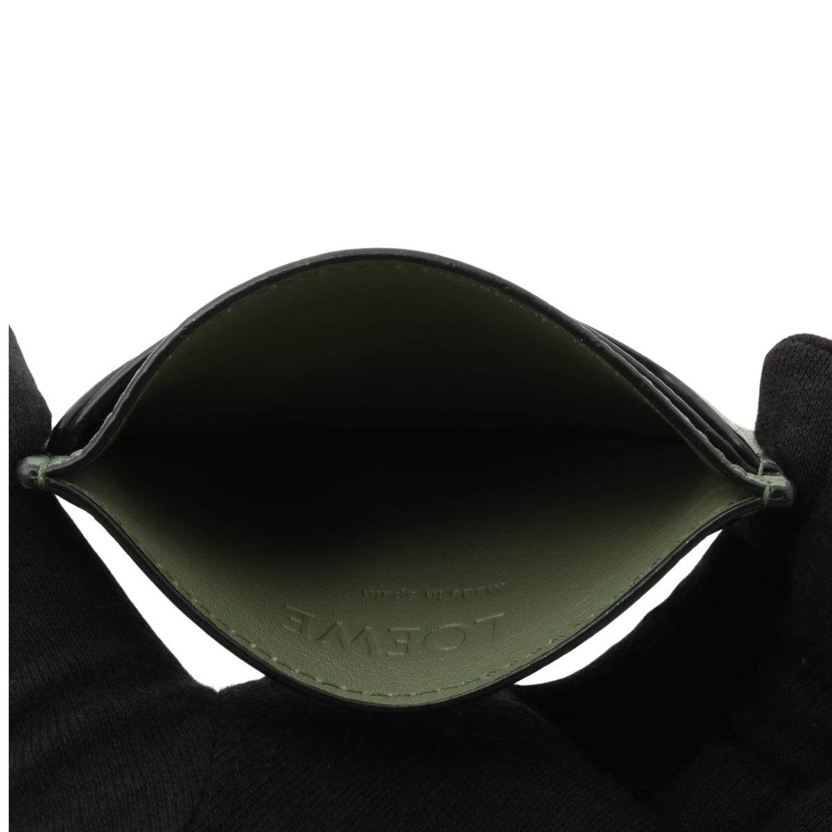 Loewe Anagram Tarjetero de Piel Verde Salvia con Logo Metálico