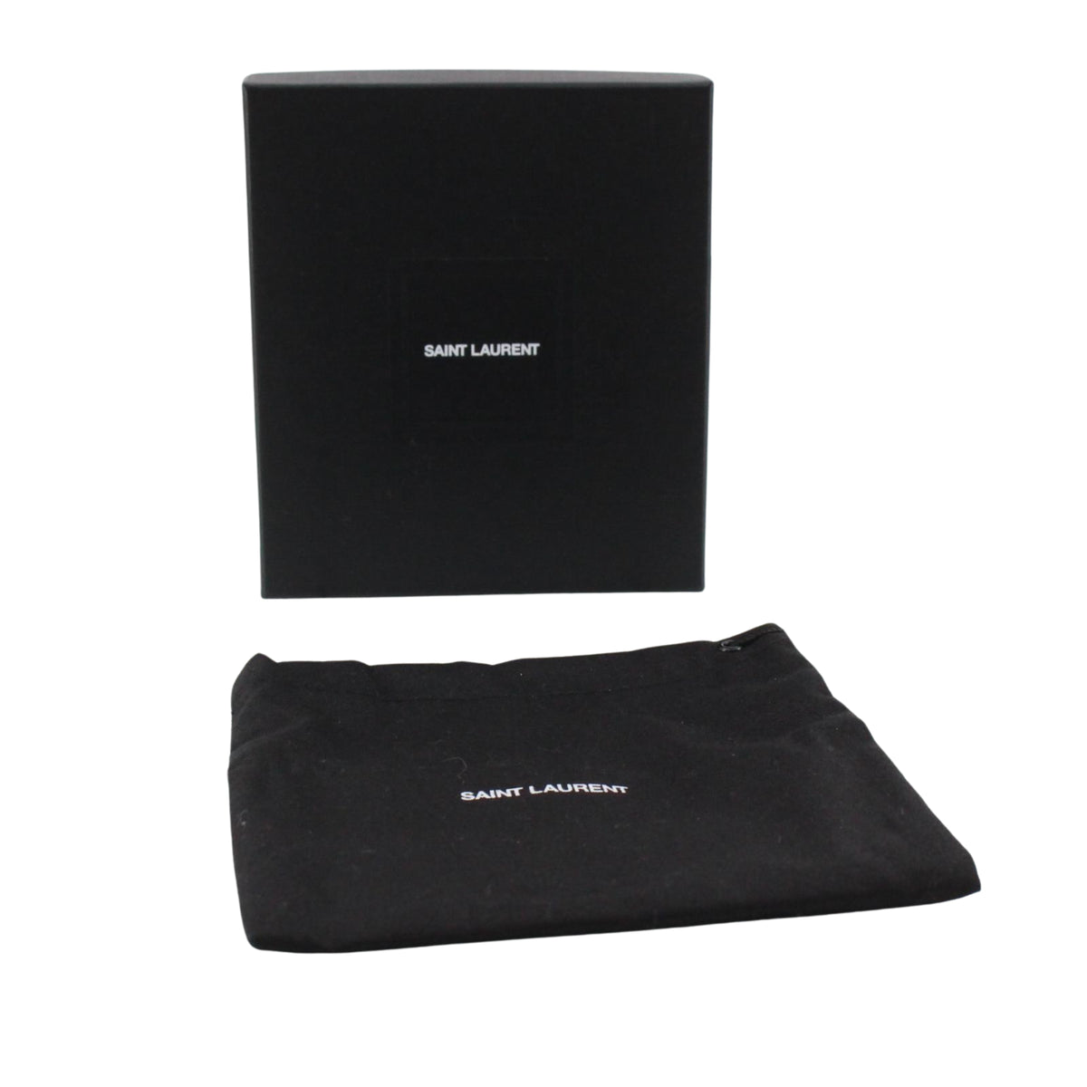 Saint Laurent YSL Tarjetero de Piel Negra con Cremallera y Monograma Dorado